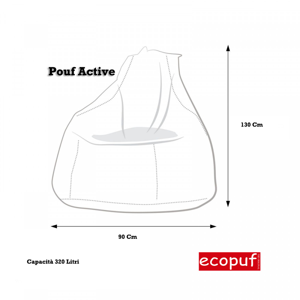 Ecopuf Flavio Puff Poltrona Sacco Chaise Longue in Poliestere Pouf a Sacco  con Tasca Portaoggetti e Maniglia Pouf Poltrona Relax da Interno e Esterno  Poltrona a Sacco Imbottitura in Polistirolo : 